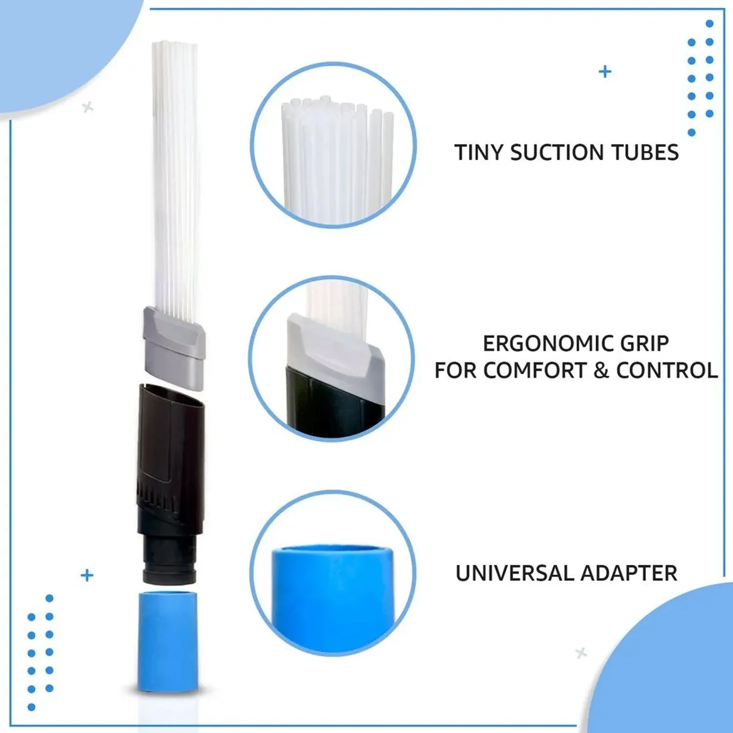 Universal Vacuum Cleaner Attachment Brush Suction Dirt Remover Sucker Flexible Small Mini Micro Tiny Tubes Straw Accessory Tool Car Home Kitchen.