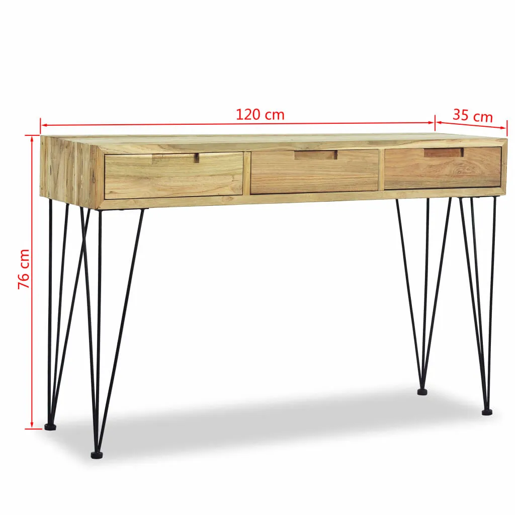 vidaXL Console Table 120x35x76 cm Solid Teak