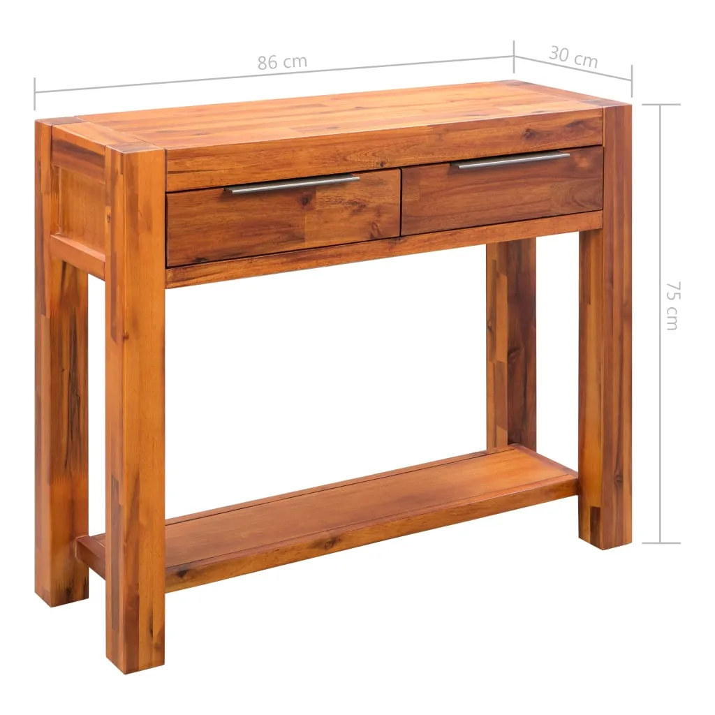 vidaXL Console Table Solid Acacia Wood 86x30x75 cm