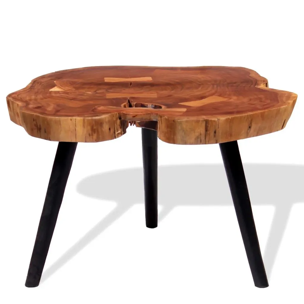 vidaXL Log Coffee Table Solid Acacia Wood (55-60)x40 cm