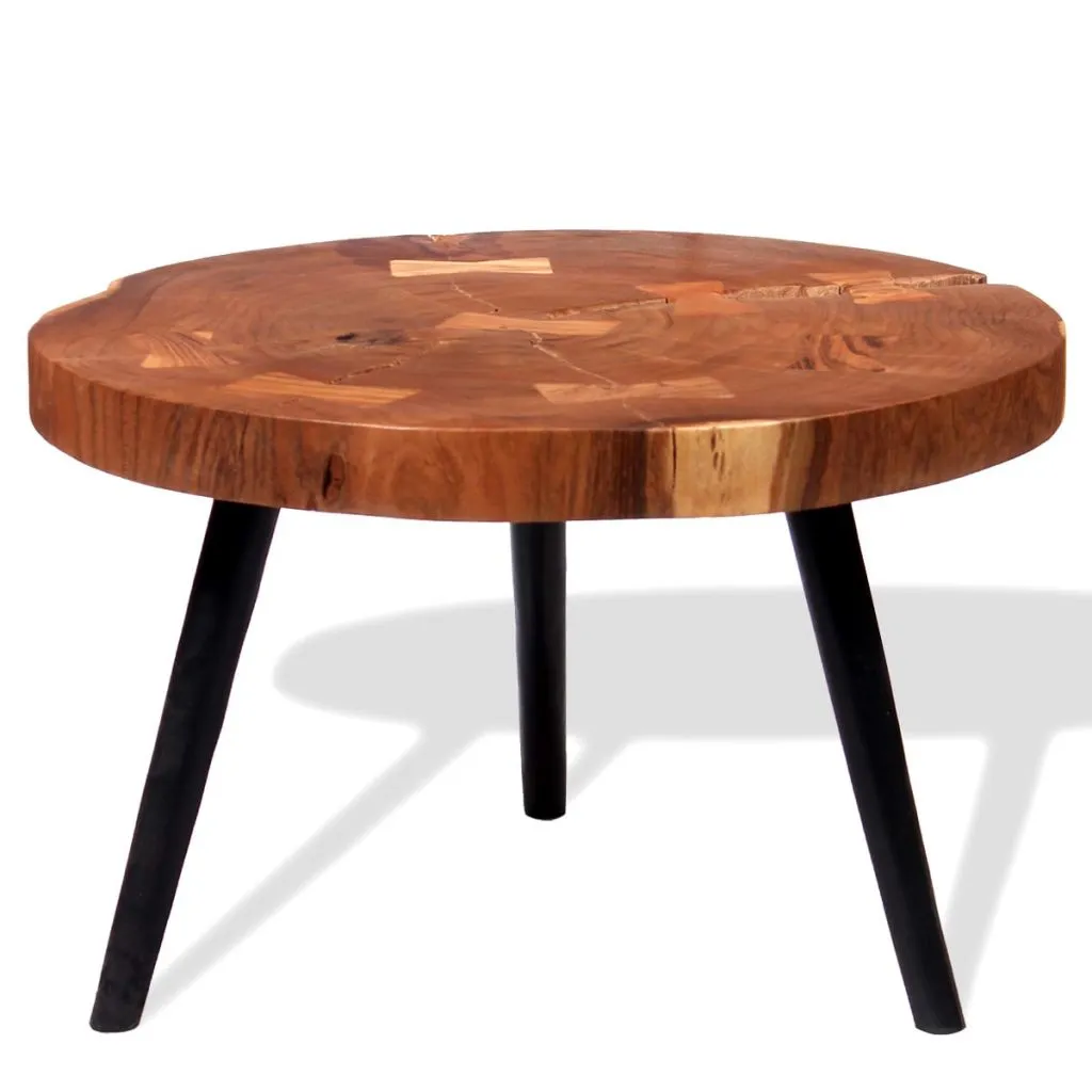 vidaXL Log Coffee Table Solid Acacia Wood (55-60)x40 cm