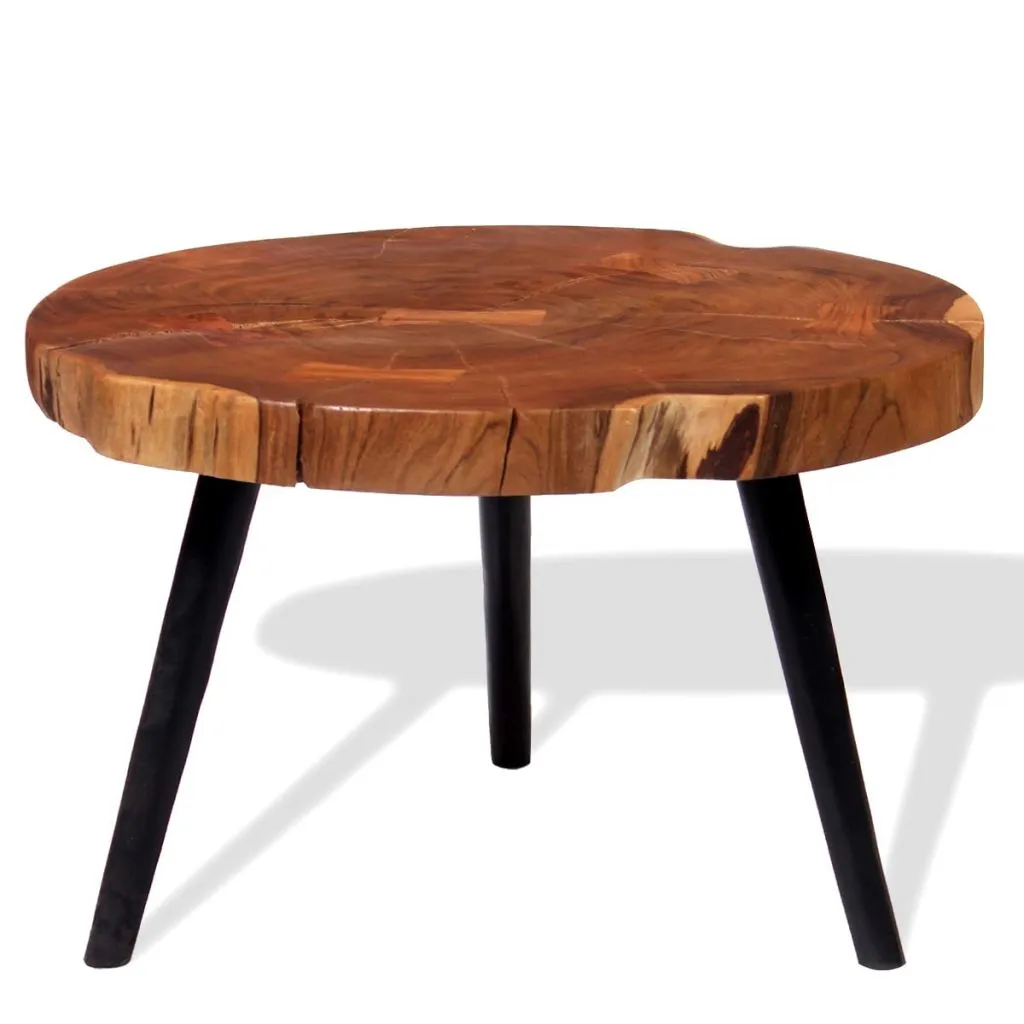 vidaXL Log Coffee Table Solid Acacia Wood (55-60)x40 cm