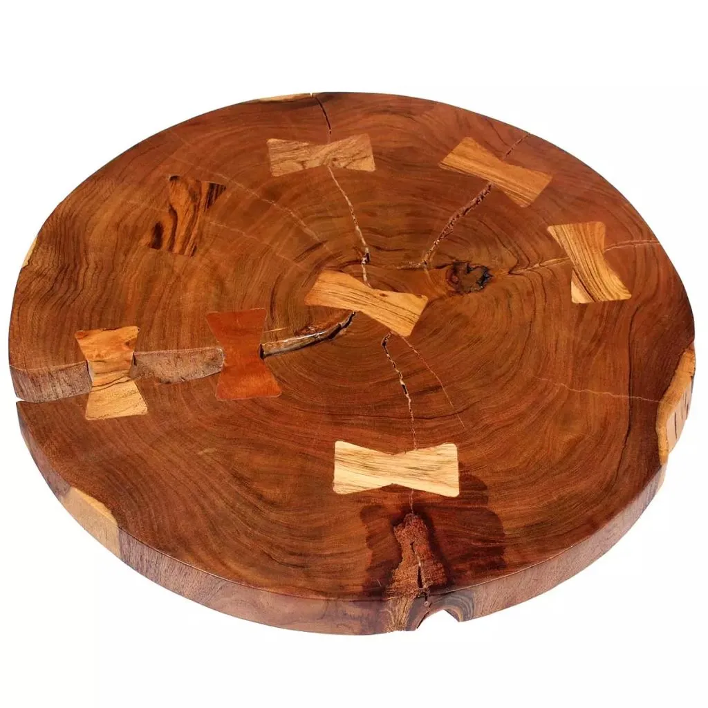 vidaXL Log Coffee Table Solid Acacia Wood (55-60)x40 cm