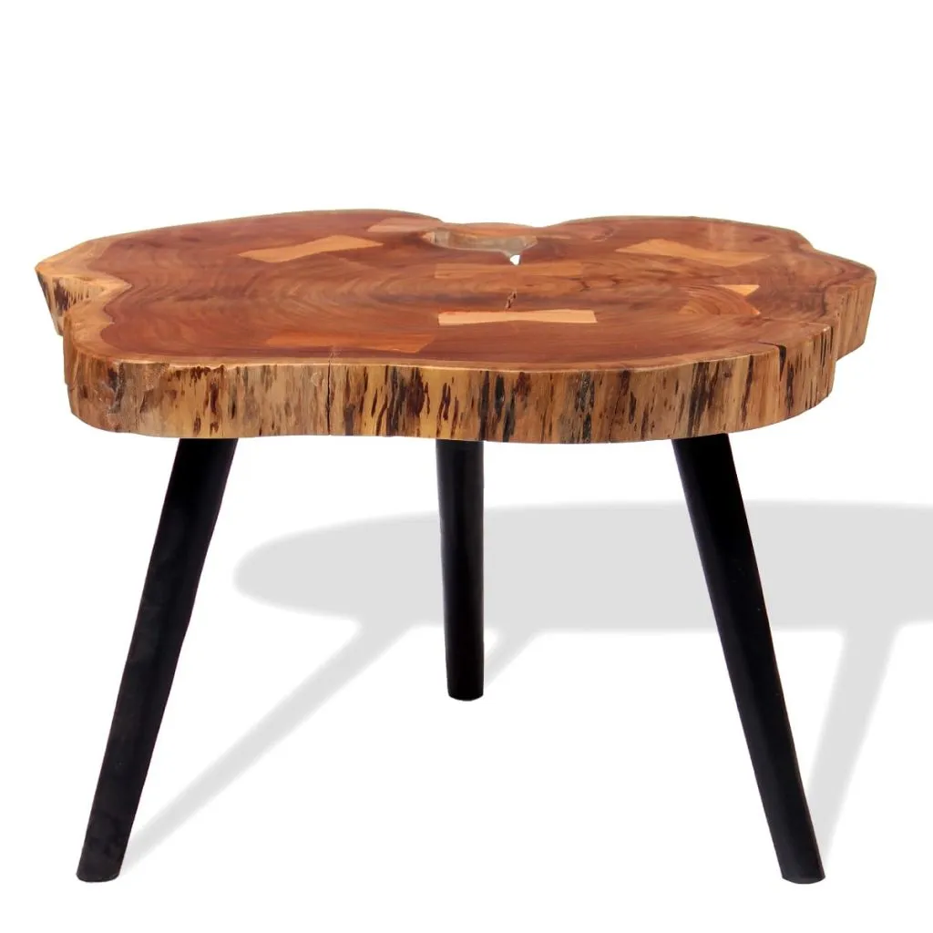 vidaXL Log Coffee Table Solid Acacia Wood (55-60)x40 cm